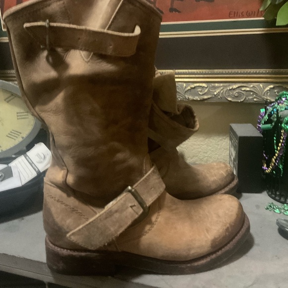 FREEBIRD BY STEVEN CROSBY TAN BIKER MOTO BOOTS.SZ 7Retired